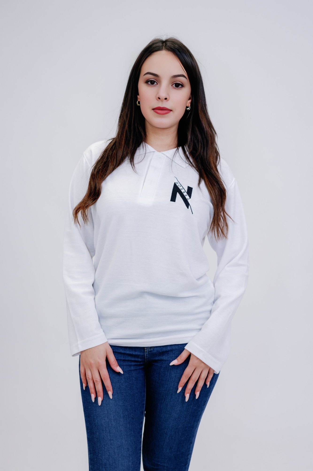 POLO MANCHE LONGUE BLANC - FEMME - NOREEZ